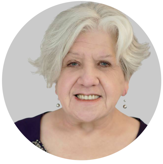 Jane Unsworth white hair headshot