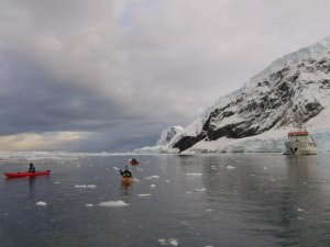 Jane when we were kayaking as a group in Antarctica